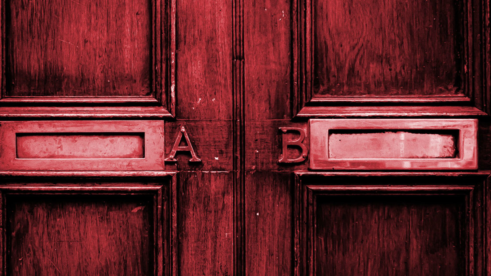 A door with A and B labeled